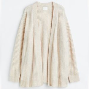 H&M Rib-Knit Cardigan in Light Beige